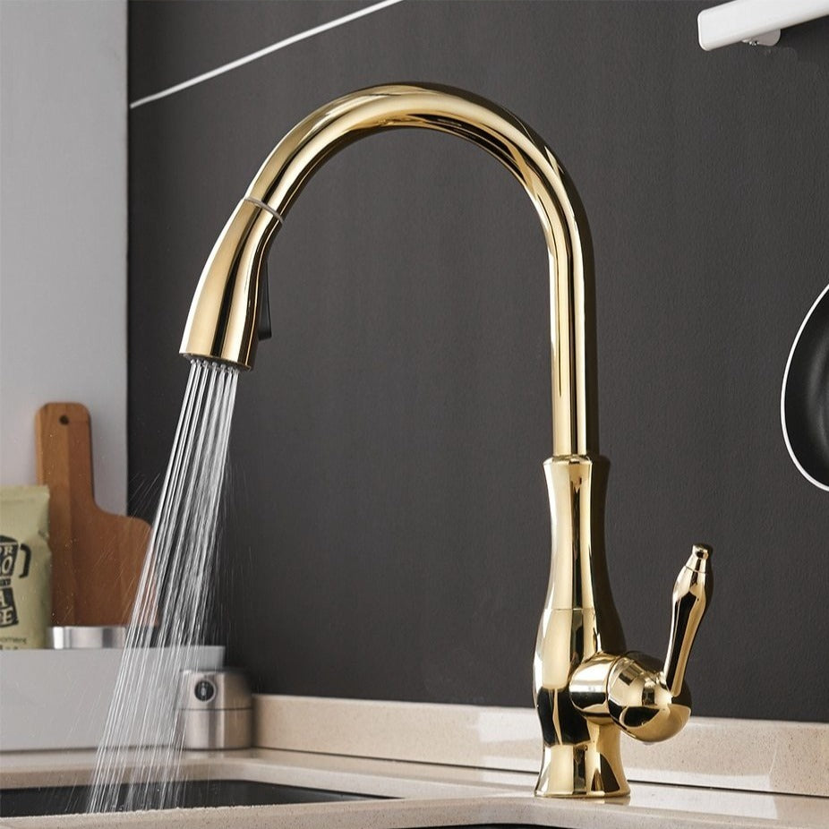Anton Collection | Kitchen Faucet with Retractable Sprayer | Modern Design for Enhanced Functionality 8