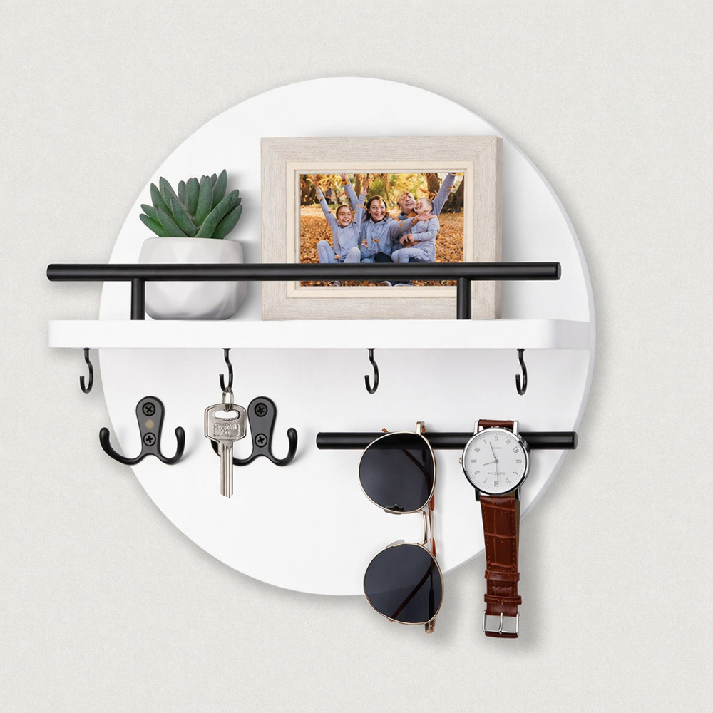 Eco-Friendly Wooden Key Holder for Wall with Stylish Hooks | Modern Organizer for Neat Entryways 5