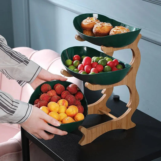 FruitTriad | Three-Tier Plastic Fruit Bowl with Elegant Design | Space-Saving Storage for Kitchen Organization 1