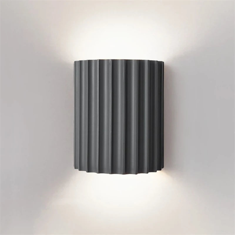 Nordic Modern Wall Sconce Lighting with Ribbed Design | Elegant Resin Wall Lamp for Soft Ambient Illumination 9