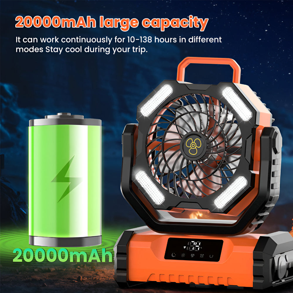 Portable Fan | Rechargeable Oscillating Fan with Remote Control | Versatile Cooling for Indoor and Outdoor Use 8