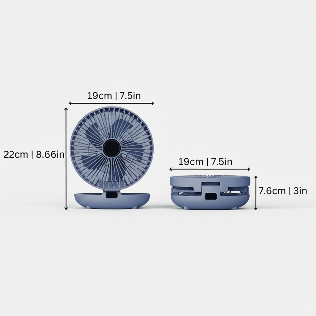 Portable Oscillating Fan | Foldable Design with 120° Airflow for Personal Comfort 3