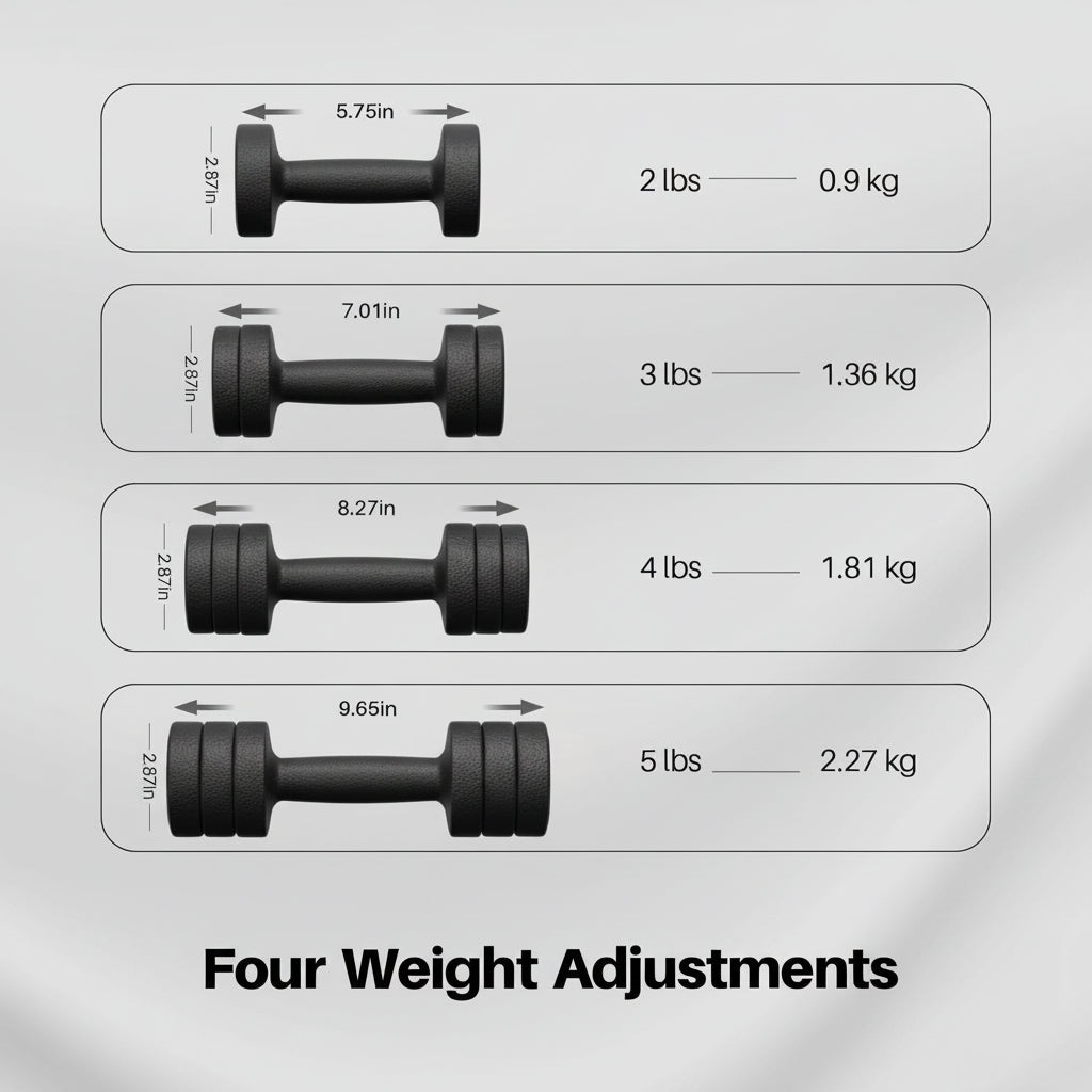 Versatile Adjustable Dumbbells Set with Soft Grip Handles | Compact Hand Weights for Home Workouts 6