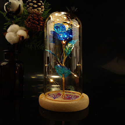 Decorative Sparkly Rose Ornament with 6 Colour Options, Never Fade Faux Rose for Shelf, Desk and Gift Display