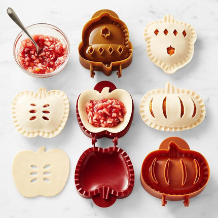 Mini Pie Mold Set in Apple, Pumpkin and Acorn Shapes, Hand Pie Press for Sweet and Savory Fillings
