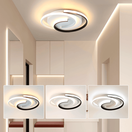 Spiral LED Ceiling Light with Adjustable Colour Temperature | Modern Minimalist Fixture for Elegant Home Ambiance