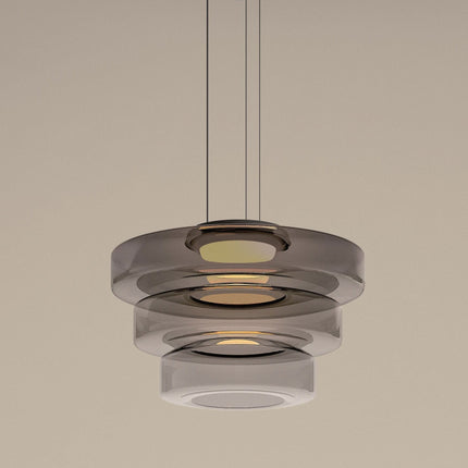 Bauhaus Glass Pendant Light with Adjustable Suspension | Warm LED Illumination for Modern Minimalist Interiors