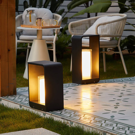 Modern Square Outdoor LED Light with Adjustable Colour Modes | Waterproof Solar and Wired Options for Stylish Illumination