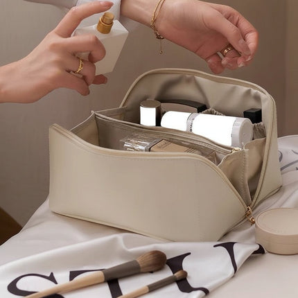 Travel Makeup Bag with Large Capacity & Wide Opening | Organized Storage for Cosmetics and Toiletries