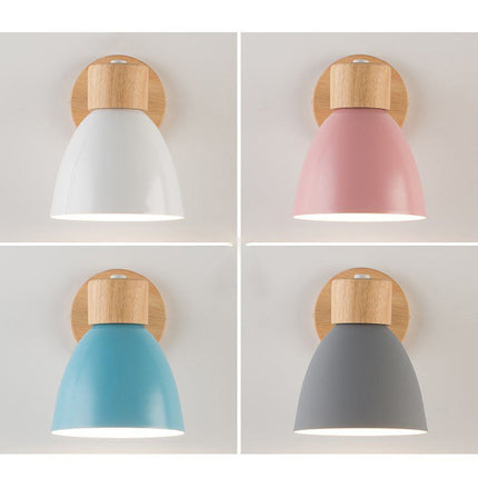 Scandinavian Wall Sconce with Adjustable Light Angle | Modern Wood & Iron Accent Lamp for Cozy Indoor Spaces