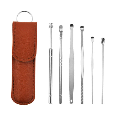 Stainless Steel Ear Cleaning Tool Set, Reusable Polished Ear Picks, Portable Ear Care Kit, 5 Color Options