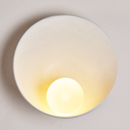 Modern Minimalist Round Wall Sconce with Frosted Glass Diffuser | Elegant Lighting for Bedroom and Living Spaces