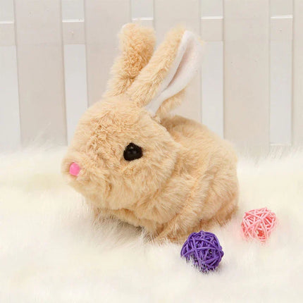 Jumping Plush Bunny Toy for Kids, Soft Interactive Walking Rabbit with Squeaky Sounds and Wagging Tail, 3 Colors