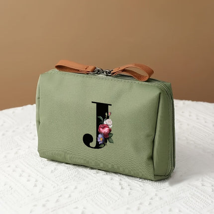 Elegant Makeup Bag Travel Organizer with Letter Design | Chic Cosmetic Case for Beauty Essentials