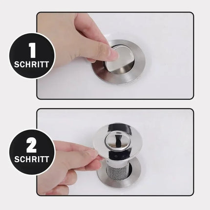 Pop Up Drain Stopper with Stainless Steel Sink Strainer – image 4