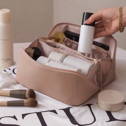 Travel Makeup Bag with Large Capacity & Wide Opening | Organized Storage for Cosmetics and Toiletries