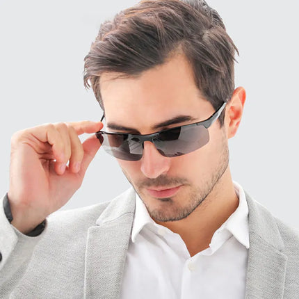 Photochromic Sunglasses, Polarized Color Changing Lenses with UV400 Protection, Anti Glare Driving Sunglasses, Black