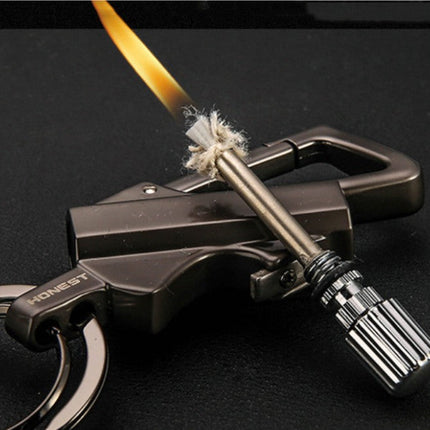 Keychain Lighter 3-in-1 with Bottle Opener, Refillable Pocket Flame Tool with Up to 10,000 Strikes, 3 Colours