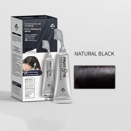 Hair Color Cream with Comb Applicator, Gray Coverage Hair Dye in 3 Shades, for At Home Root Touch Ups