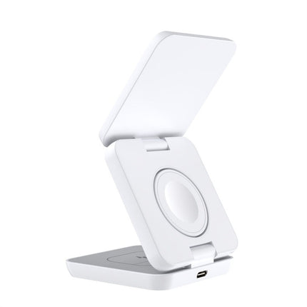 Foldable Wireless Charger 3-in-1 for Phone, Smartwatch and Earbuds, 15W Charging Station with Type-C Input