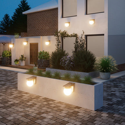 Solar-Powered LED Wall Light with Smart Dusk-to-Dawn Sensor | Dimmable Outdoor Lighting for Patios and Pathways