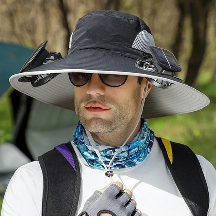 Solar-Powered Patio Hat with Adjustable Brim | Lightweight Design for Cool Comfort