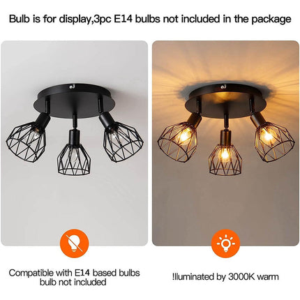 Adjustable Black Spotlight Ceiling Light with Industrial Design | Versatile Illumination for Kitchens and Living Areas