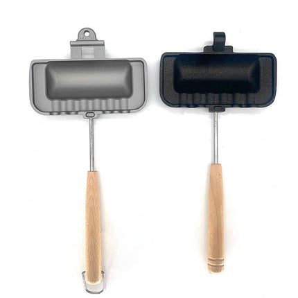 Non-Stick Sandwich Pan with Even Heat Grill Press and Corrugated Crimp Edge, Kitchen and Campfire Toastie Maker