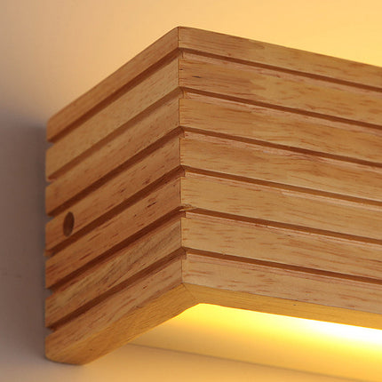 Modern Wooden LED Wall Lamp with Soft Lighting | Cozy Illumination for Bedrooms and Living Rooms