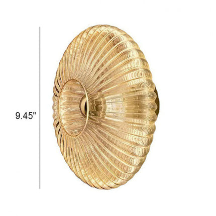 Nordic Vintage Glass Wall Sconce with Striped Disc Design | Warm Ambient Lighting for Bedrooms and Living Rooms