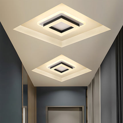 Square LED Ceiling Light with 24W Brightness | Modern Flush Mount for Hallways and Bedrooms