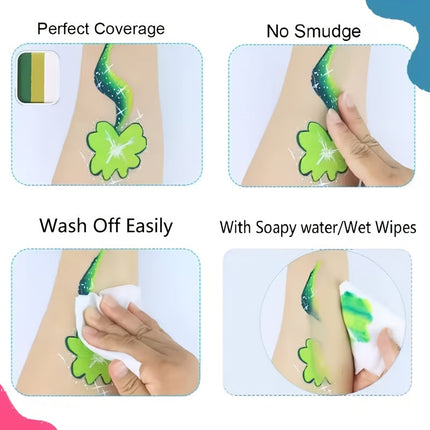 Glow-in-the-Dark Face Paint Set with Neon Colors | UV Reactive Paint for Festivals and Parties