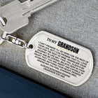 Engraved Keychain for Grandson, To My Grandson Key Chain Gift