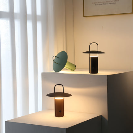 Wireless LED Touch Lamp with Three Colour Modes | USB Rechargeable Metal Light for Indoor & Outdoor Elegance