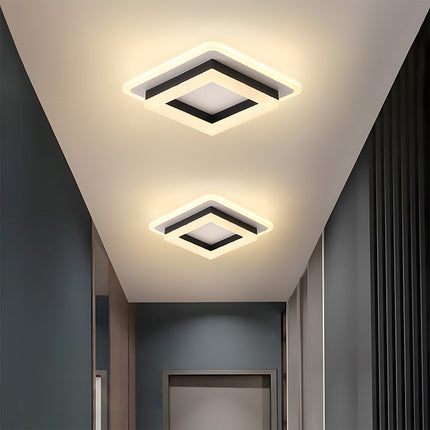 Square LED Ceiling Light with 24W Brightness | Modern Flush Mount for Hallways and Bedrooms
