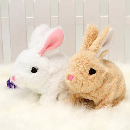 Jumping Plush Bunny Toy for Kids, Soft Interactive Walking Rabbit with Squeaky Sounds and Wagging Tail, 3 Colors