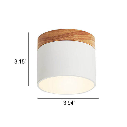 Scandinavian Ceiling Light with 3-Color LED & Wooden Accent | Minimalist Flush Mount for Ambient Illumination