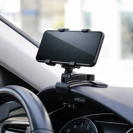 Adjustable Car Phone Stand with 360 Degree Rotating Design, One Handed Landscape to Portrait Switching, Universal Holder for Hands Free Driving