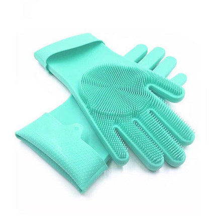 Silicone Scrubbing Gloves with Soft Bristles | Durable Cleaning Tool for Effortless Dishwashing