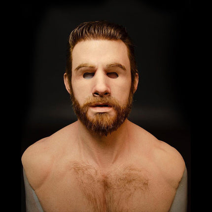 Halloween Mask for Adults, Latex Realistic Mask with Beard – image 46