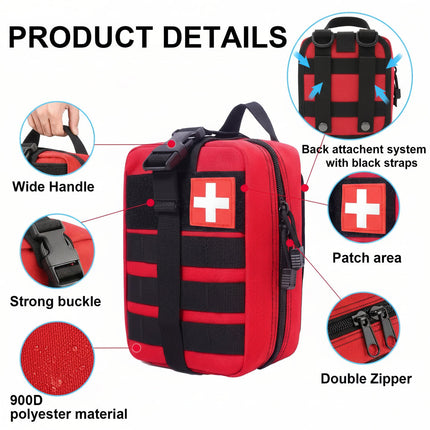 Emergency Survival Kit with First Aid Tools for Outdoor Safety | Portable Gear for Hiking and Camping