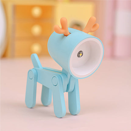 Animal Night Light for Kids, Puppy and Deer Shaped Bedside Lamp in 6 Colors, Soft Glow Lamp for Nursery