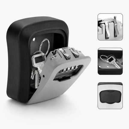 4-Digit Combination Key Lock Box with Weatherproof Design | Secure Storage for Home and Vehicle Keys