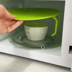 Microwave Cooking Tray with Insulated Side Holders, Two Tier Microwave Rack for Heating Two Dishes at Once
