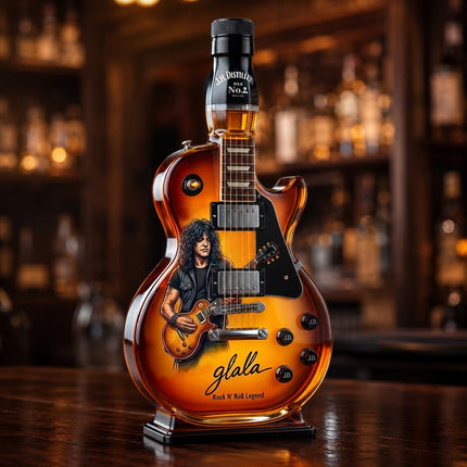 Guitar Whiskey Decanter, Music Lover Gift with Vintage Sunburst Design