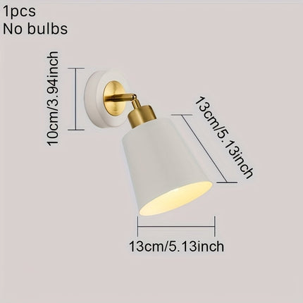 Modern Wall Sconce Light with Adjustable Shade | Sleek Black & White Design for Bedroom and Living Room Ambience
