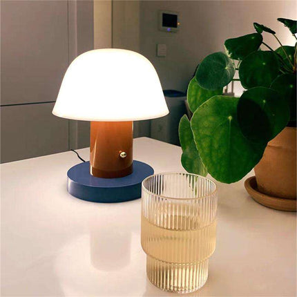 Mushroom Table Lamp with Rechargeable LED Light | Touch Control Dimming for Soft Ambient Atmosphere