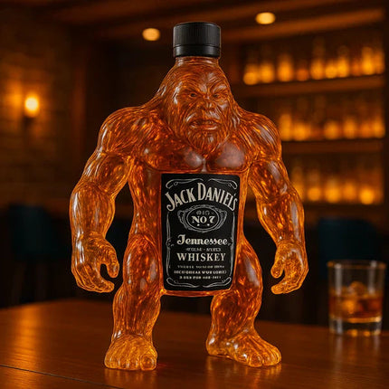Bigfoot Liquor Bottle, Sasquatch Whiskey Bottle for Man Cave Decor and Bar Decor