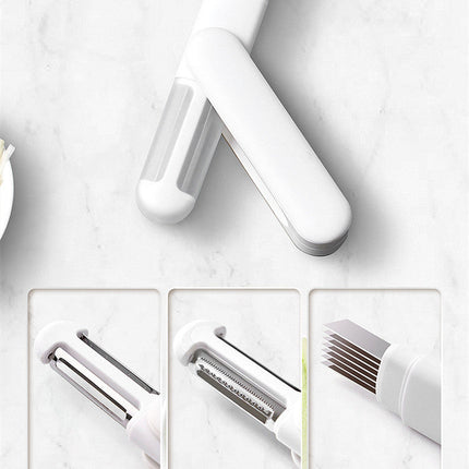 Multi-Function Vegetable Peeler with Rotating Blades, Kitchen Slicing Tool for Peeling, Julienne and Food Prep