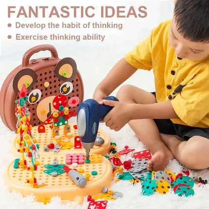 Montessori Toys Construction Drill Set, STEM Toys for Fine Motor Skills, Educational Toys for Kids